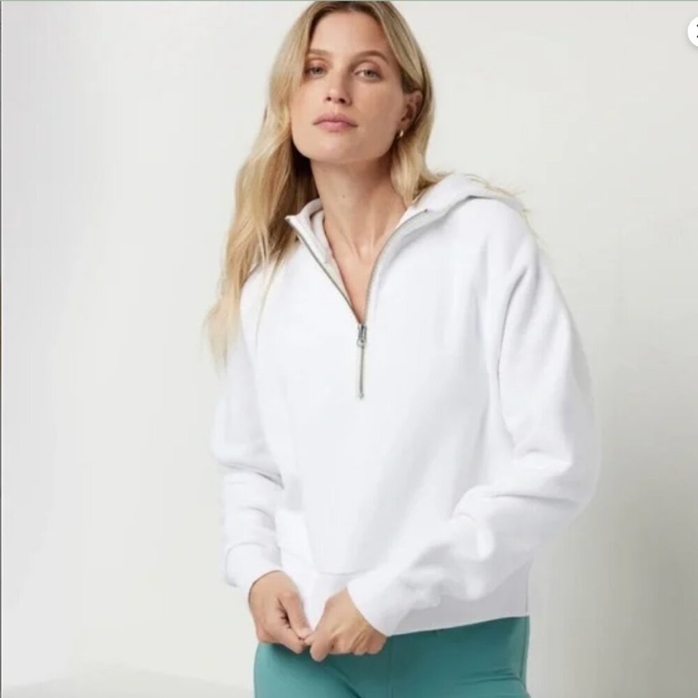 Vuori White Half-Zip Hoodie - Women's M